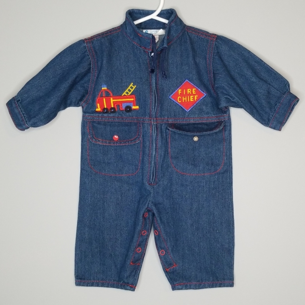 {McKids} Sears Vintage One Piece Fire Chief Jumpsuit